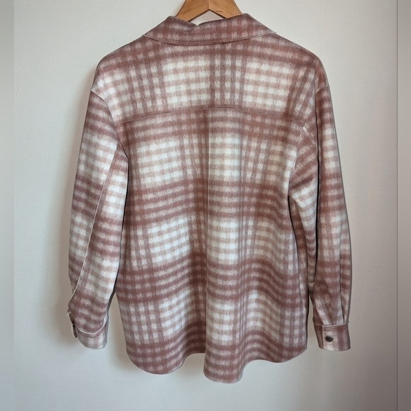 ZARA Cream & Beige Plaid Oversized Contemporary Casual Shaket Shirt Size Small - Picture 12 of 12